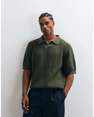 HUGO Spero Relaxed Fit Knit Polo - Green