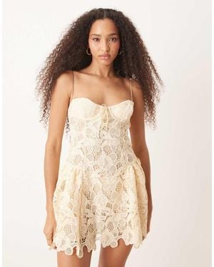 For Love & Lemons Lace Mini Dress - Natural