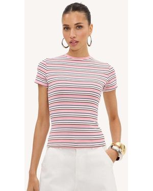 Loavies Cherish You Light Short-Sleeved Shirt With Stripes - White