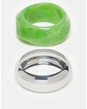 ASOS – 2er-pack armreife aus dickem kunstharz - Grün