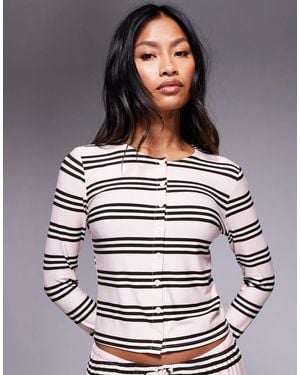Kaiia Exclusive Super Soft Jersey Button-through Long Sleeve Top - Grey