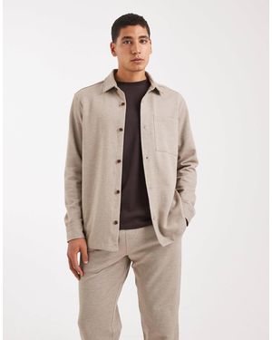 New Look – hemdjacke aus piqué-strick - Natur