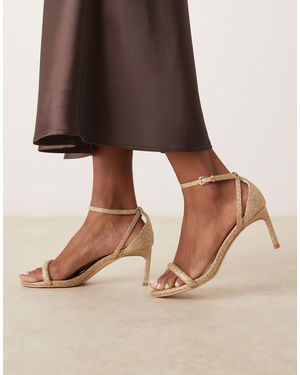 Glamorous Barely There Heeled Sandals - Brown