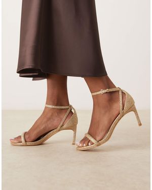 Glamorous Barely There Heeled Sandals - Brown