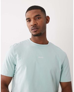 BOSS Hugo Boss Cotton T-Shirt With Contrast Logo - White