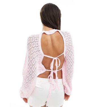 Miss Selfridge Maglione Rosa - Bianco