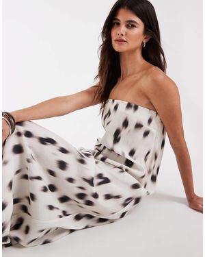 ASOS Trägerloses transparentes maxikleid mit animal-print - Weiß