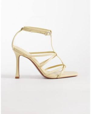 ASOS Natalia Caged T-bar High Heel Sandals - Metallic