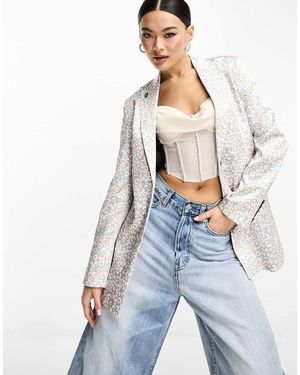 Twisted Tailor Leopard Suit Jacket - Blue