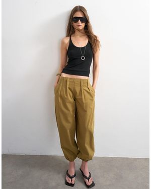 TOPSHOP Poplin Balloon Trouser - Green