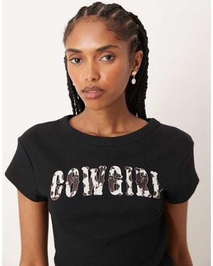 ASOS Baby Tee With Cowgirl Graphic - Black