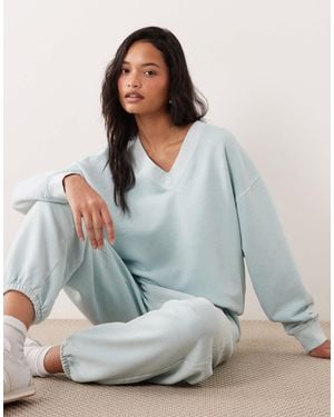 ARKET Co-ord Oversized V Neck Sweatshirt - Gray
