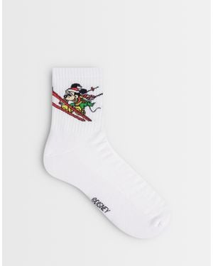 ASOS Disney Socks With Mickey Mouse Ski Graphic - White