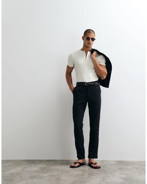 ASOS Linen Blend Trousers - Black