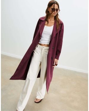 Stradivarius – langer, locker geschnittener oversize-trenchcoat - Rot