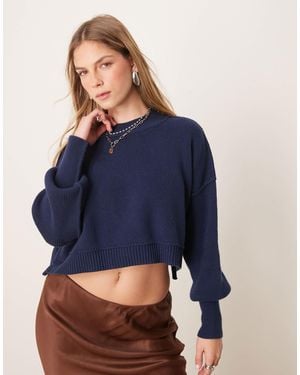 Free People Easy Street Cropped Pullover - Blue