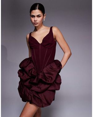 River Island Corseted Ruffle Hem Mini Dress - Purple