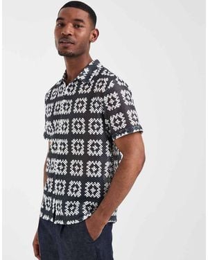 Aray Crochet Tiled Beach Shirt - Blue