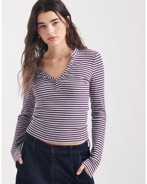 Cotton On Ryan Henley Long Sleeve Top - Purple