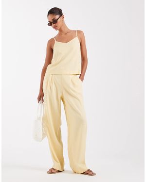 JJXX Co Ord Linen Blend Pants - Natural