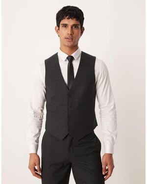 ASOS Wool Look Slim Suit Waistcoat - Gray