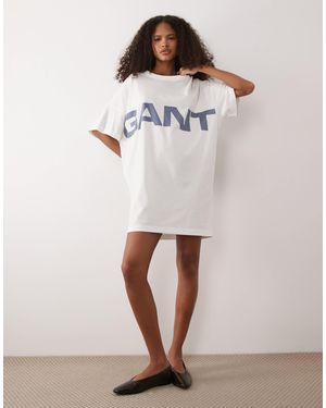 GANT Chest Logo Oversized T-shirt Dress - Grey