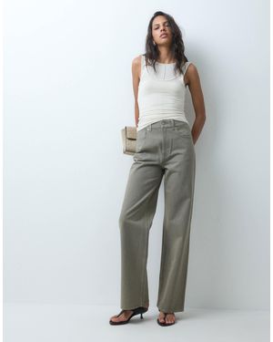 ASOS Straight wide-leg-jeans - Grau