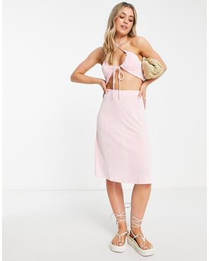 Monki Falda Midi Rosa Pálido De (Parte De Un Conjunto)