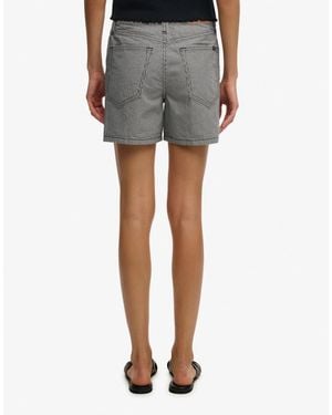 Superdry Mid Rise Stripe Shorts - Grey