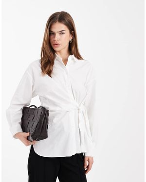 New Look Poplin Tie-side Shirt - White
