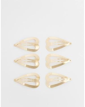 ASOS Set Van 6 Hartvormige Haarspelden - Naturel