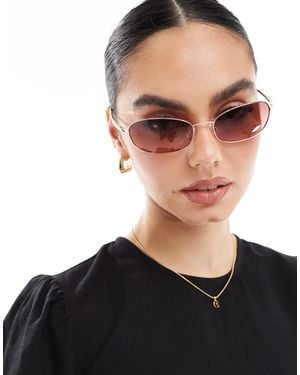 A.Kjærbede – jack – rechteckige sonnenbrille mit metallrahmen - Schwarz