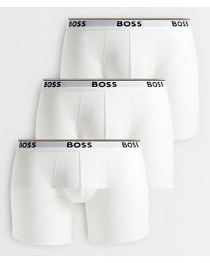 BOSS Confezione Da 3 Boxer Aderenti Con Elastico - Bianco