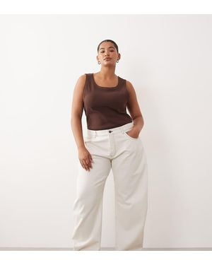 ARRANGE Curve Tova Tapered Curved Leg Jean With Roll Hem - Brown