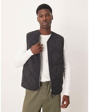 ARKET Quilted Gilet With Zip Front - White