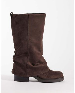 ASOS Carrie Fold Over Slouch Boot - Brown
