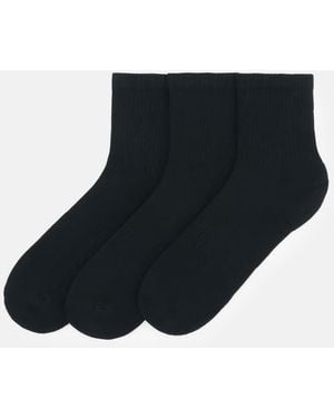 Pull&Bear Pack Of 3 Pairs Of Stwd Socks - Black