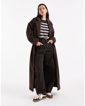 Object – eleganter maxi-mantel aus hochwertigem wollmix - Schwarz