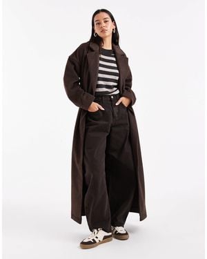 Object Premium Wool Blend Formal Maxi Coat - Black