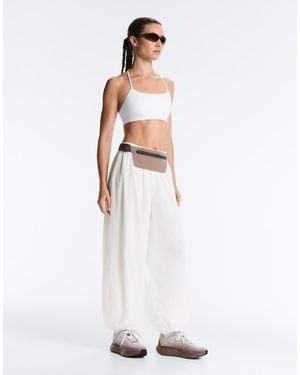 Oysho Checked Technical Bloomer Trousers - White