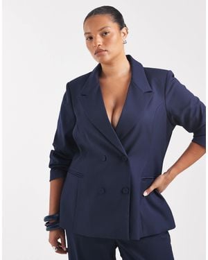 Vero Moda Double Breasted Tailored Blazer Co-ord - Blue