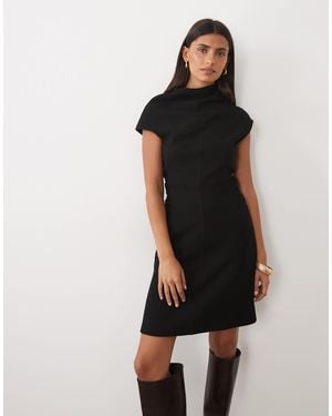 ASOS Supersoft Asymmetric Draped Mini Dress - Black