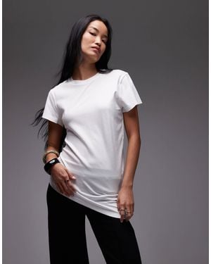 & Other Stories T-shirt long en jersey à détail drapé asymétrique - cassé - Blanc