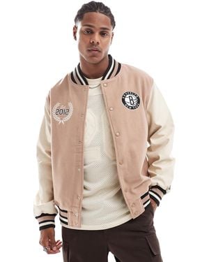 KTZ Logo Varsity Jacket - Natural