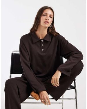 Vero Moda Superzachte Polotop Van Sweatstof - Zwart