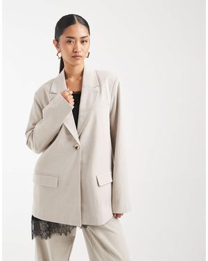 Object Oversized Tailored Blazer Co-ord - Natural