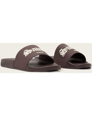 AllSaints Saints & Sinners One Strap Logo Sliders - Natural