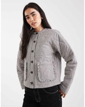 Miss Selfridge Quilted Bed Jacket - Grey