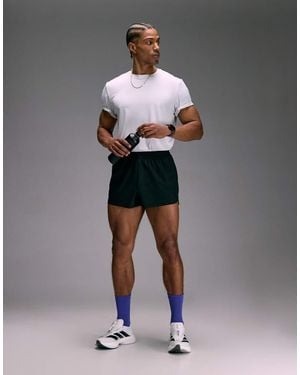 4505 2"" Ultra Short Running Shorts With Elastic Waist Band And Zip Pockets - Grey