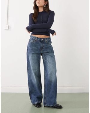 Weekday Missy Low Waist Loose Fit Jeans - Blue